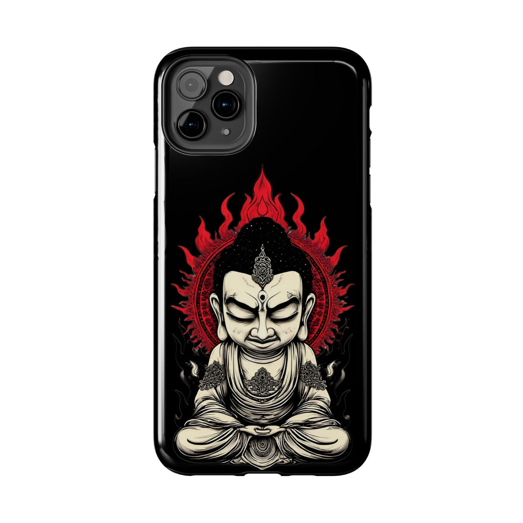 Meditative Buddha Tough Phone Case — Red Flame Zen Protection