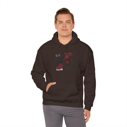 Sahaje Graphic Hoodie – Distressed Vintage Script Pullover