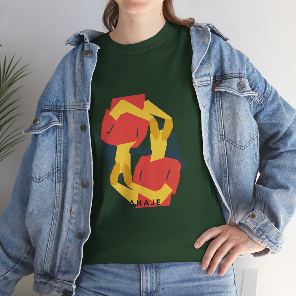 Geometric Fox Tee — Stylized Red & Yellow Fox Illustration T-Shirt