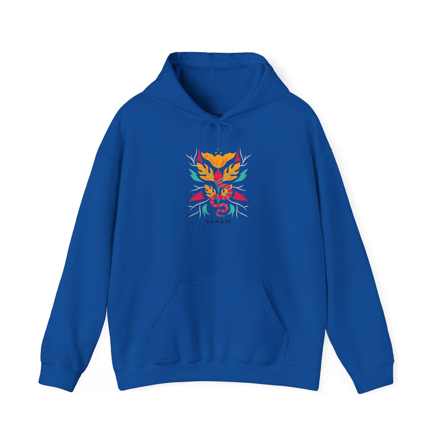 Floral Snake Hoodie — Colorful Serpent & Bloom Graphic Sweatshirt