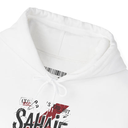 Sahaje Graphic Hoodie – Distressed Vintage Script Pullover
