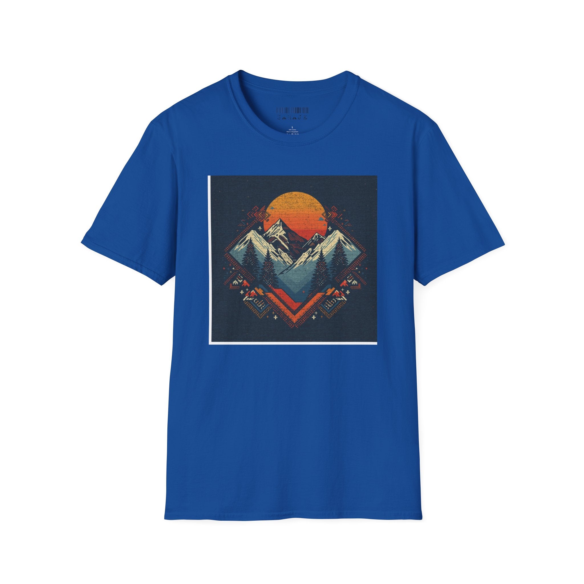 Retro Mountain Sunset T-Shirt — Vintage Outdoor Adventure Graphic Tee