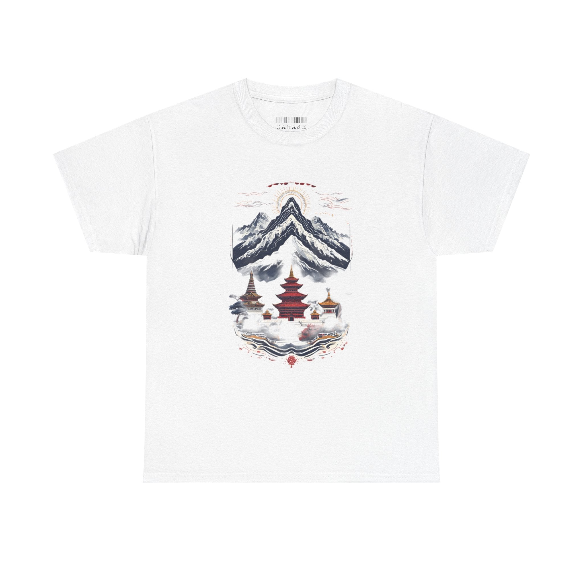 Japanese Mountain Pagoda T-Shirt — Zen Temple Landscape Tee