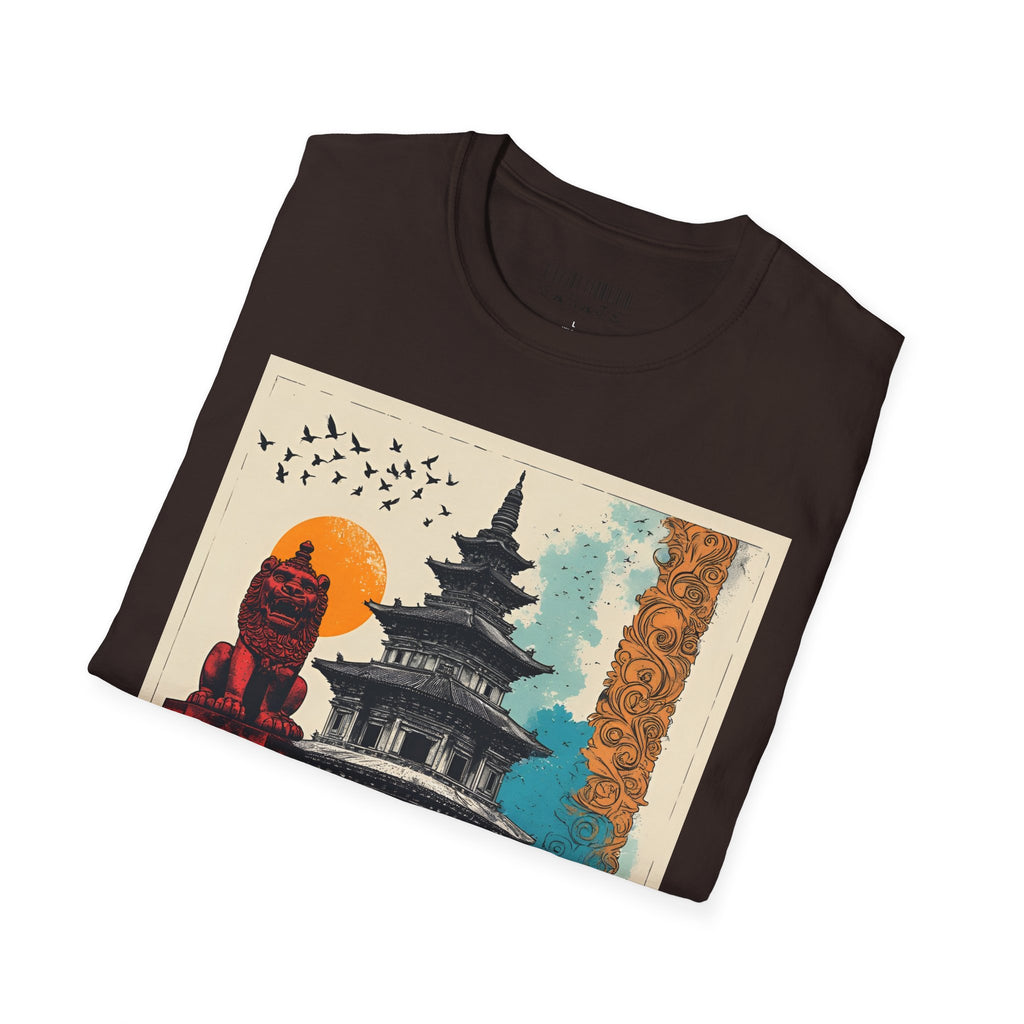 Kathmandu Vintage Travel T-Shirt – Retro Nepal Skyline Graphic Tee, Cultural Tourism Design