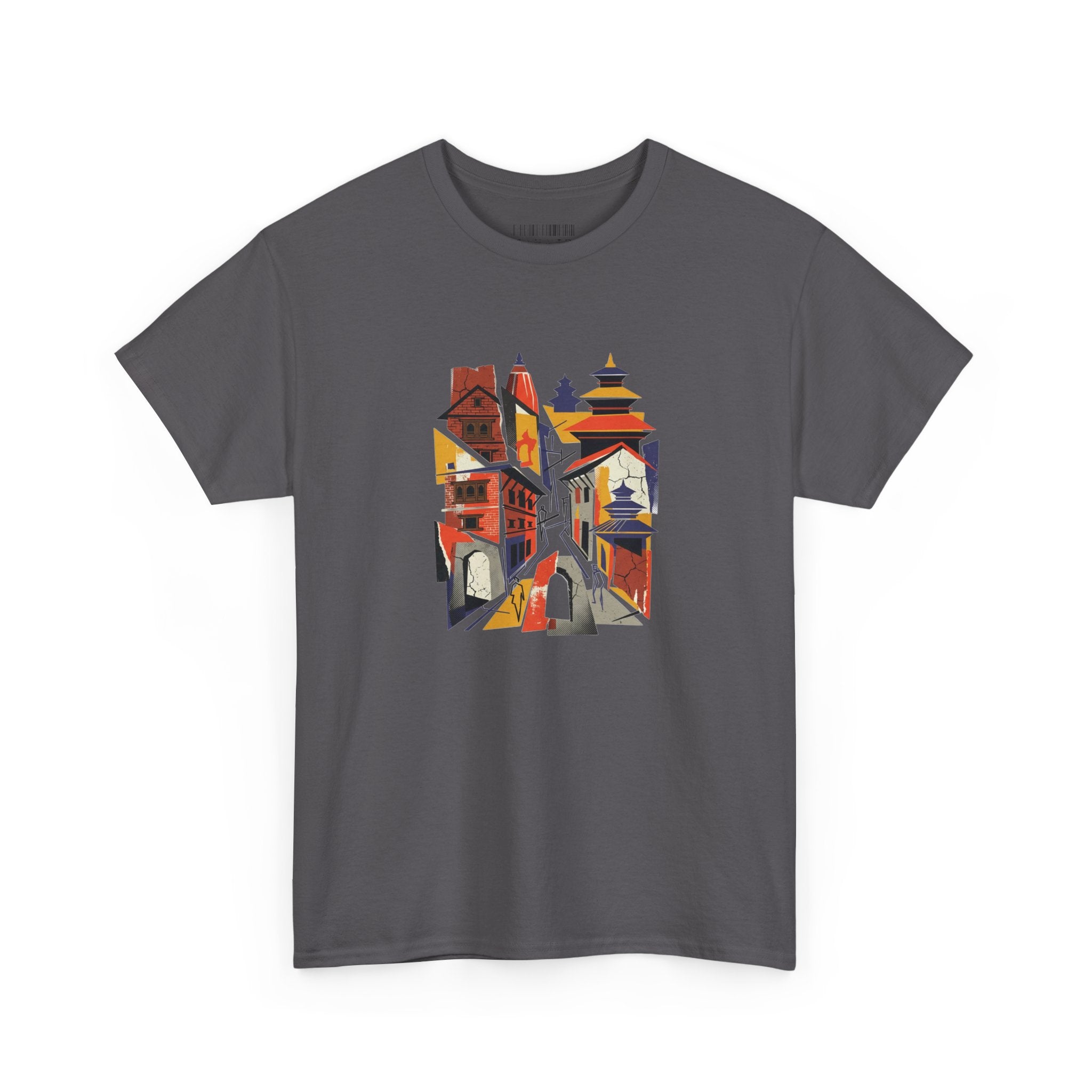 Cityscape Abstract Tee — Colorful Urban Architecture Graphic T‑Shirt