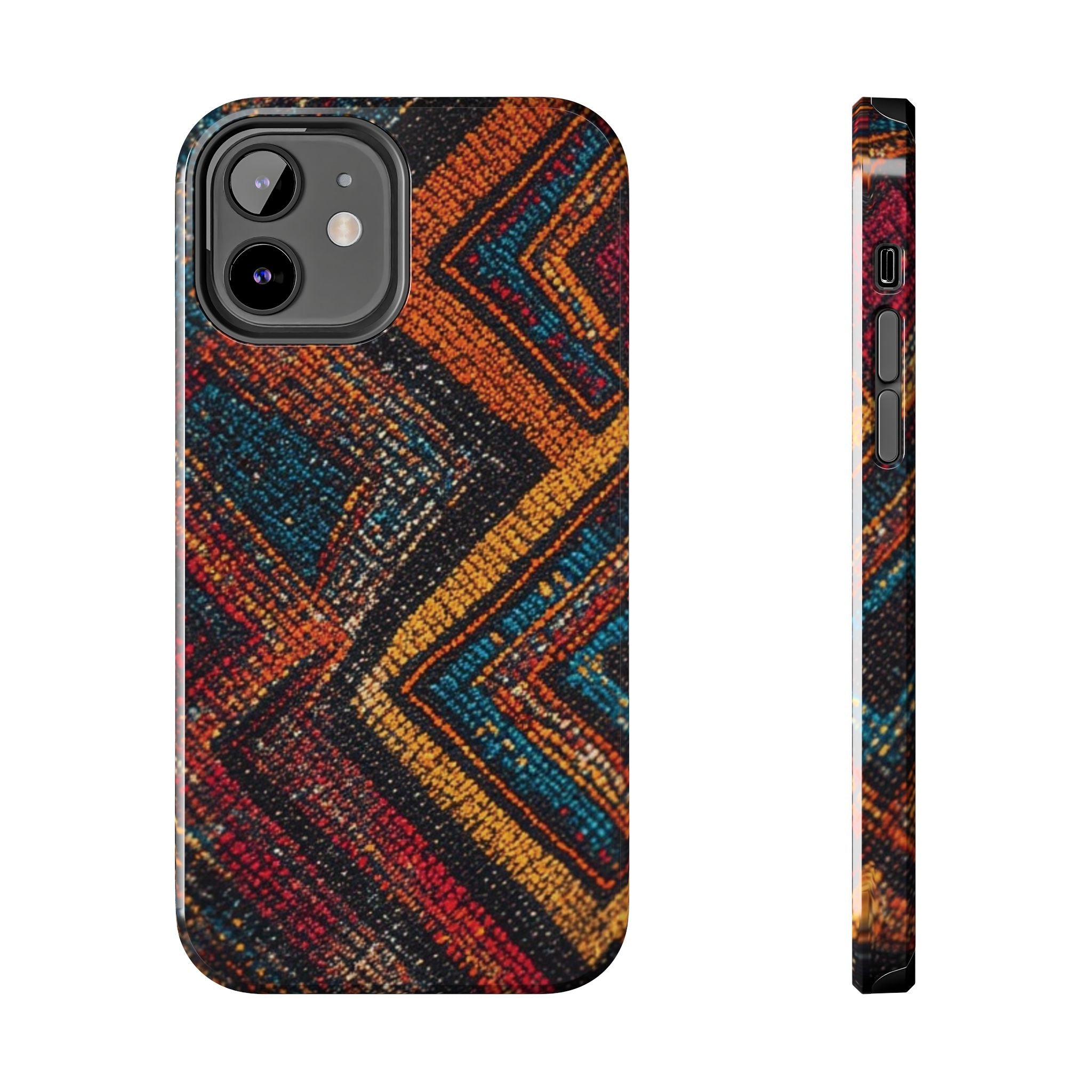 Tough Phone Case — Boho Geometric Rug Pattern, Protective iPhone Cover