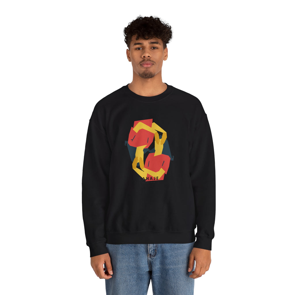 Abstract Flamingo Geometric Crewneck Sweatshirt
