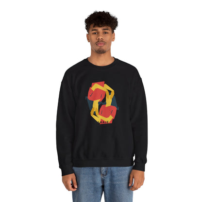 Abstract Flamingo Geometric Crewneck Sweatshirt