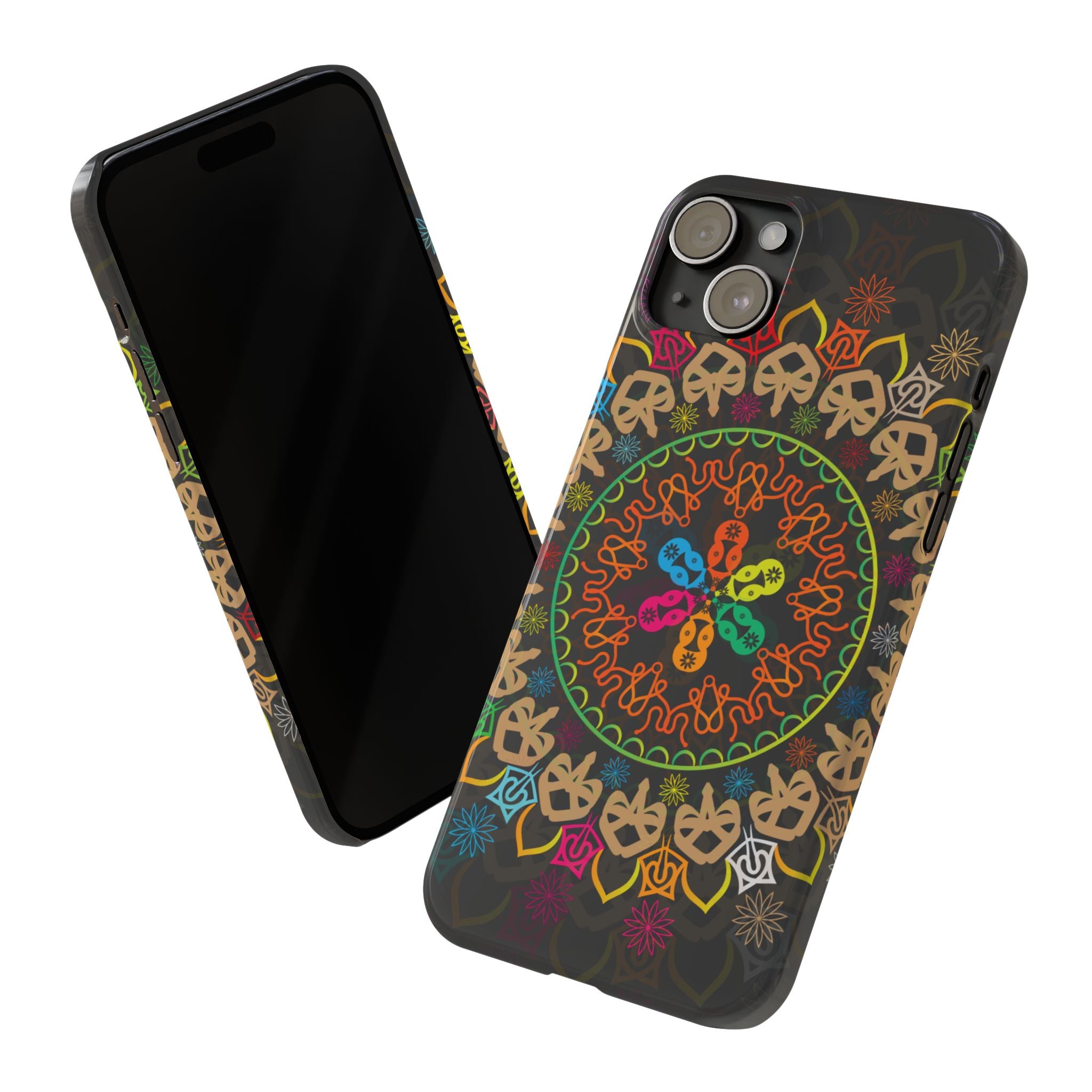 Tropical Mandala Phone Case, Colorful Slim Phone Case, Trendy Phone Cover, Artistic Gift, Eco-Friendly Phone Accessory