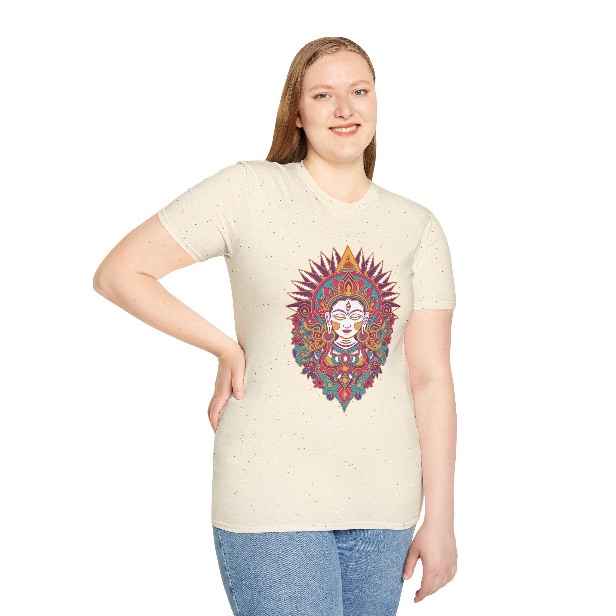 Mandala Goddess T-Shirt — Colorful Floral Spiritual Tee