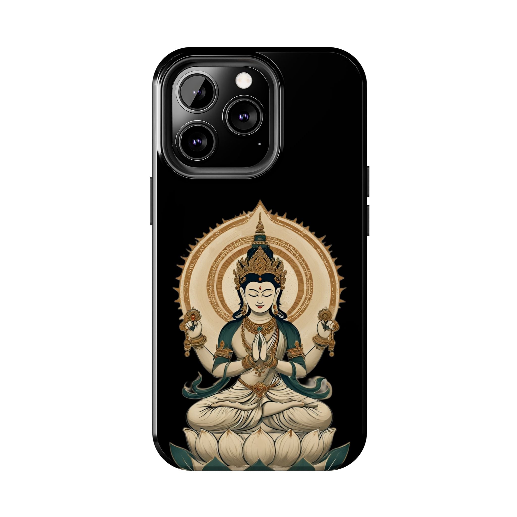 Bodhisattva Lotus Tough Phone Case — Protective Buddhist Meditation Phone Cover