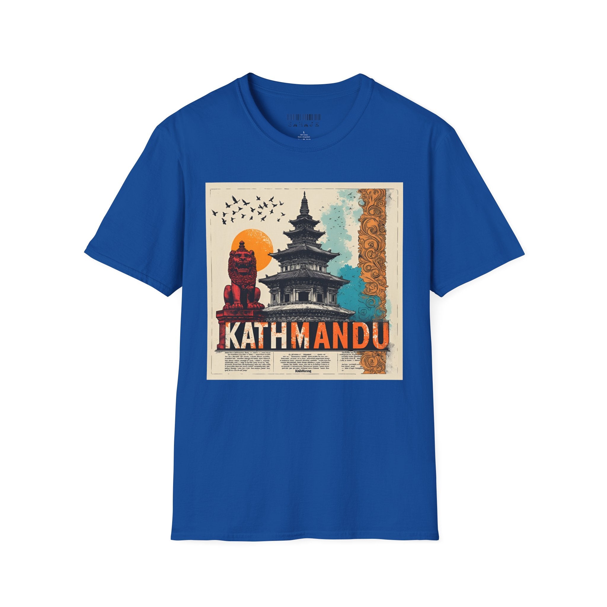 Kathmandu Vintage Travel T-Shirt – Retro Nepal Skyline Graphic Tee, Cultural Tourism Design