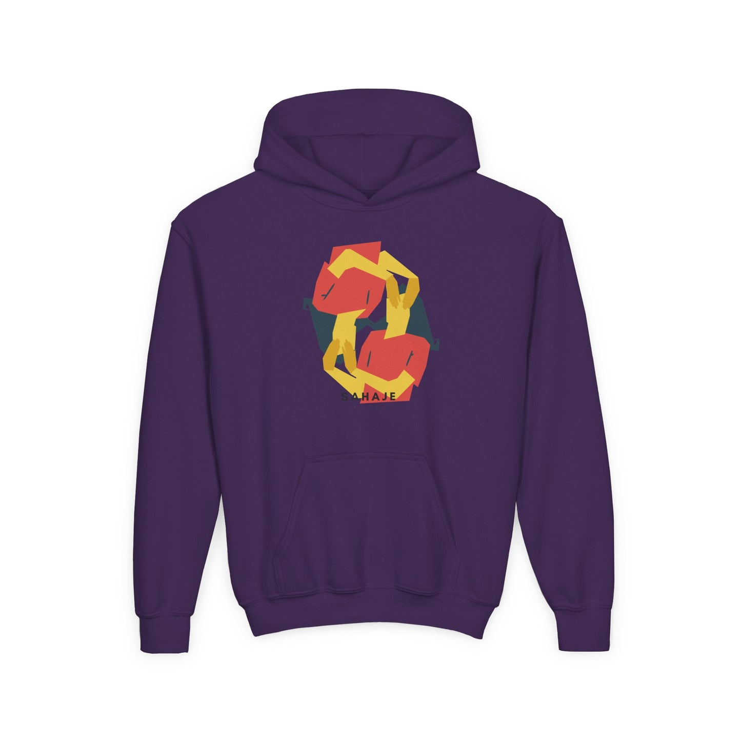 Youth Hoodie with Geometric Squirrel Art – 'Squirrel' Colorful Kids Pullover