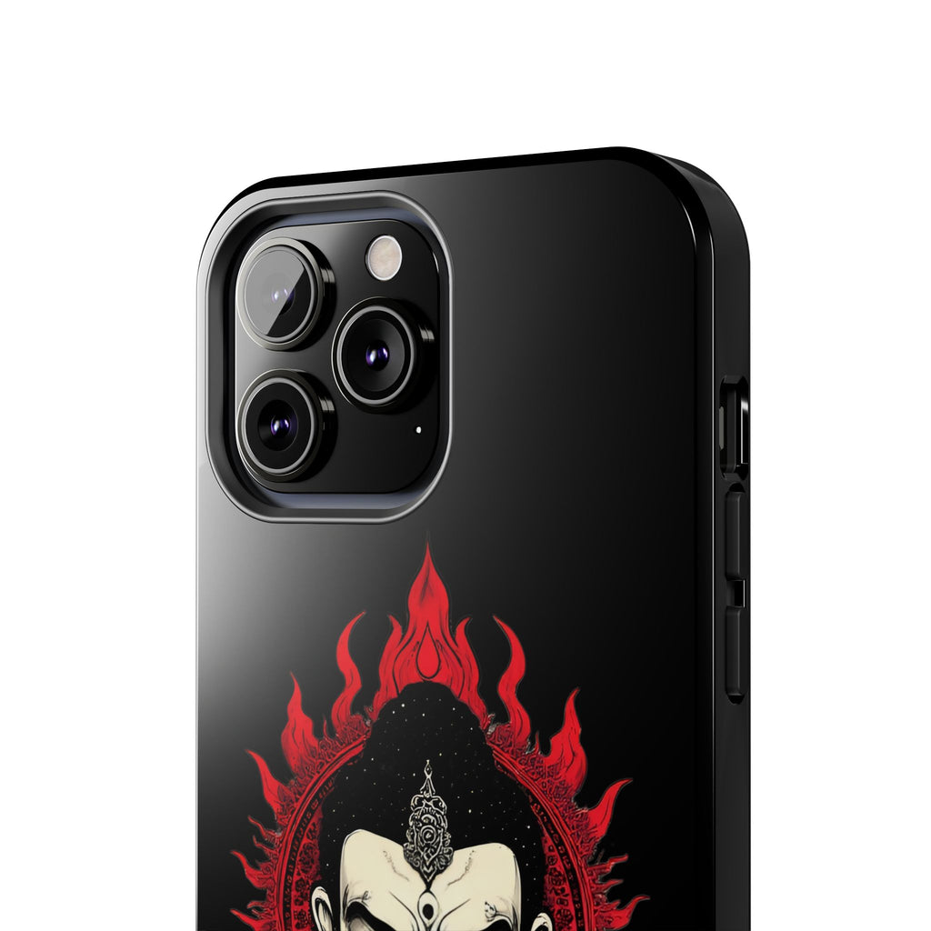 Meditative Buddha Tough Phone Case — Red Flame Zen Protection