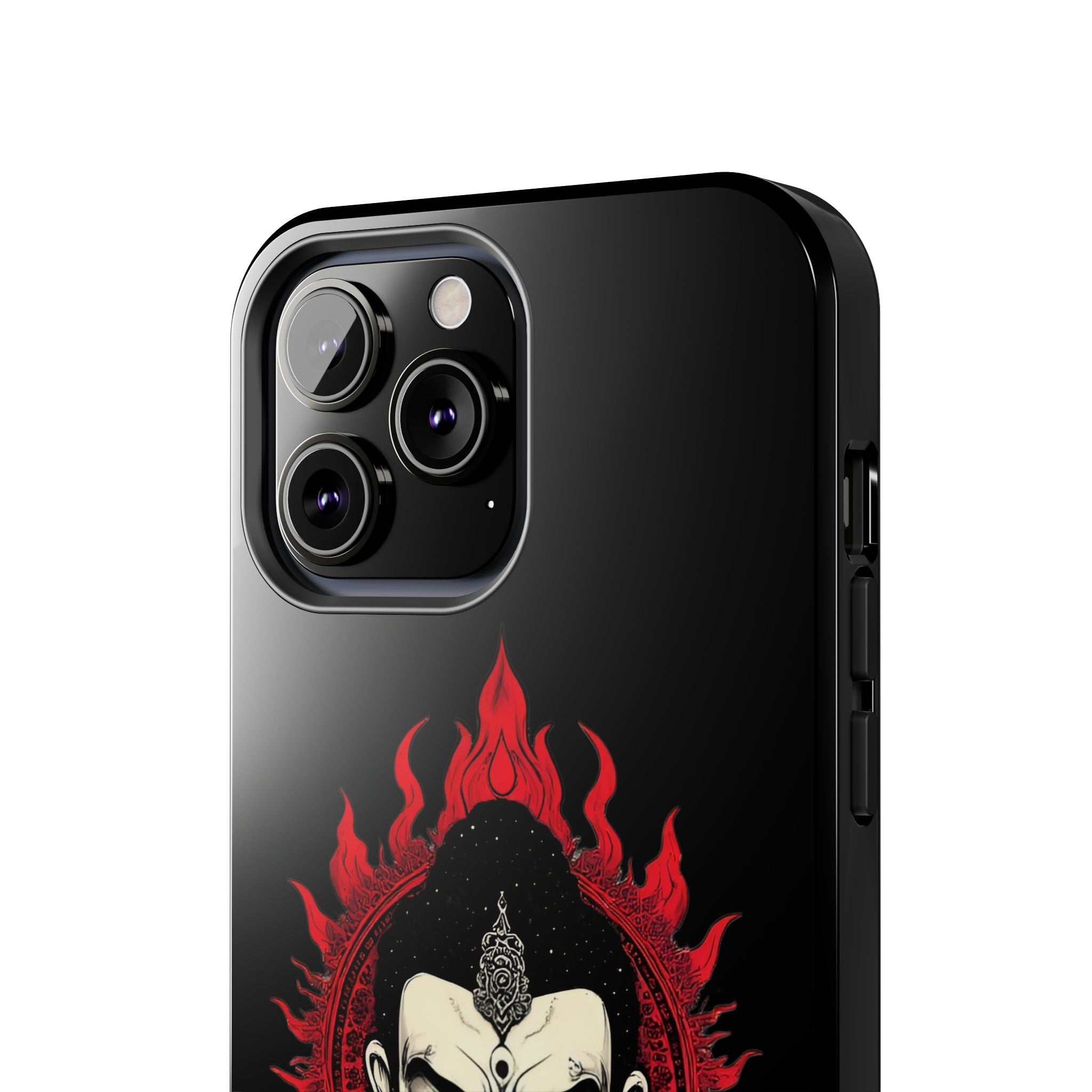 Meditative Buddha Tough Phone Case — Red Flame Zen Protection