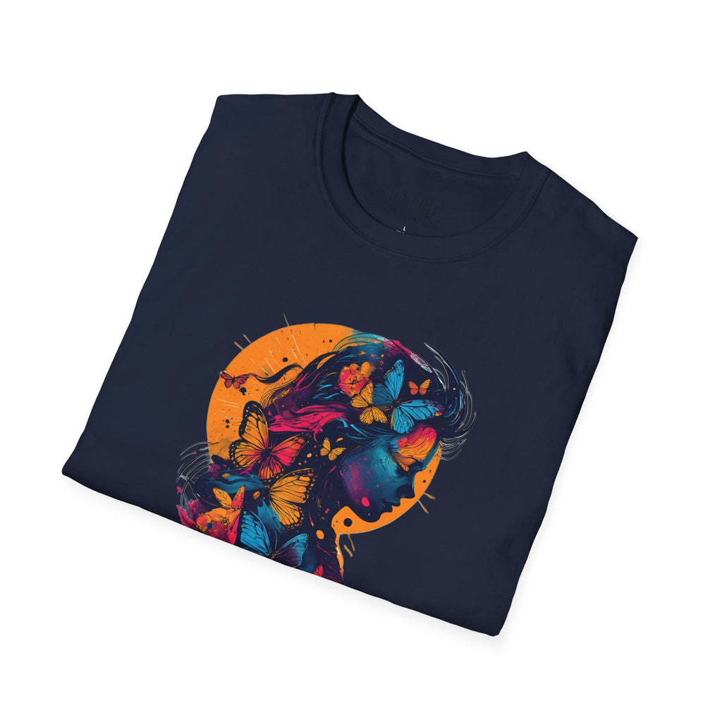 Butterfly Silhouette T-Shirt — Colorful Psychedelic Profile Tee