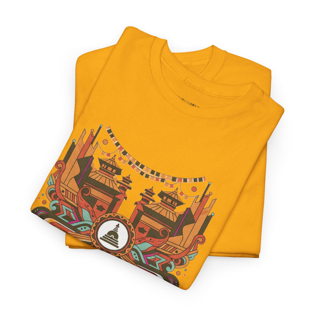 Mandala Cityscape Tee — Boho Urban Art Graphic T-Shirt