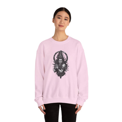 Shiva Meditation Crewneck Sweatshirt — Detailed Shiva Portrait Spiritual Yoga Pullover