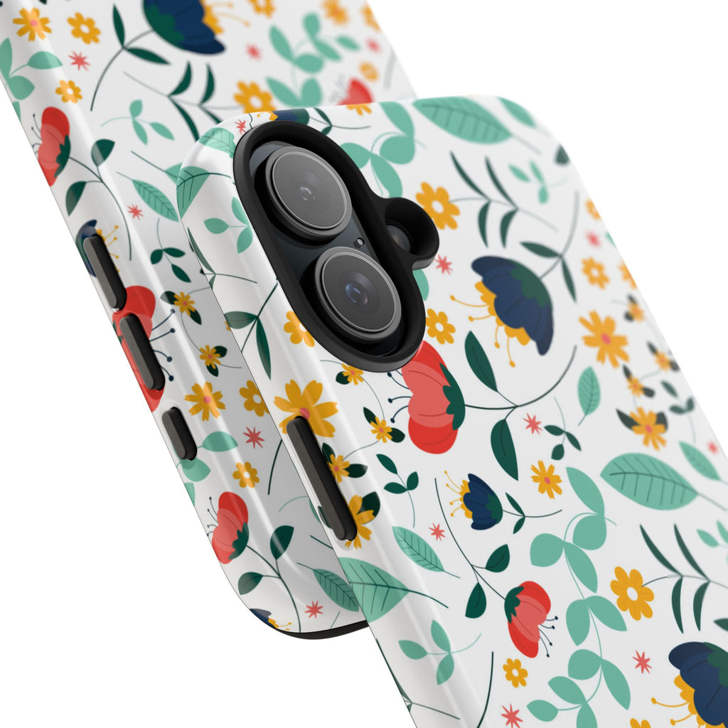 Floral Pattern Tough Phone Case — Colorful Spring Flowers Phone Cover