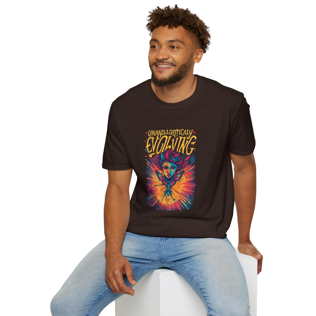 Unapologetically Evolving T-Shirt — Vibrant Butterfly Woman Graphic Tee