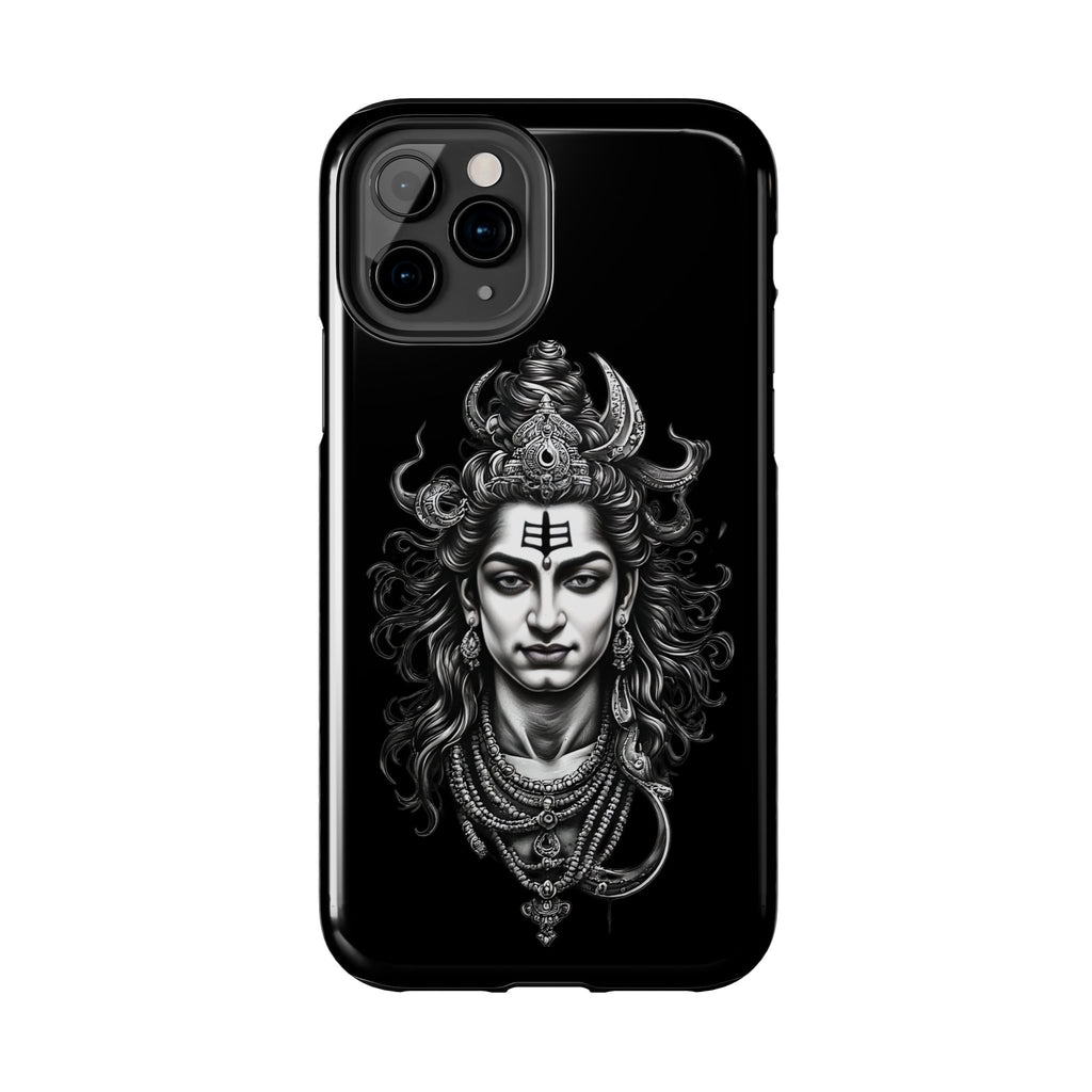Phone Case — Intricate Lord Shiva Illustration on Black Tough Case