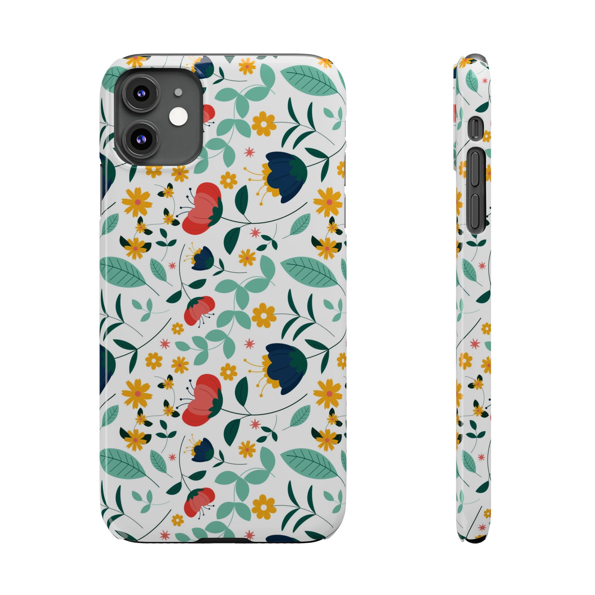 Floral Slim Phone Case — Colorful Folk Flower Pattern