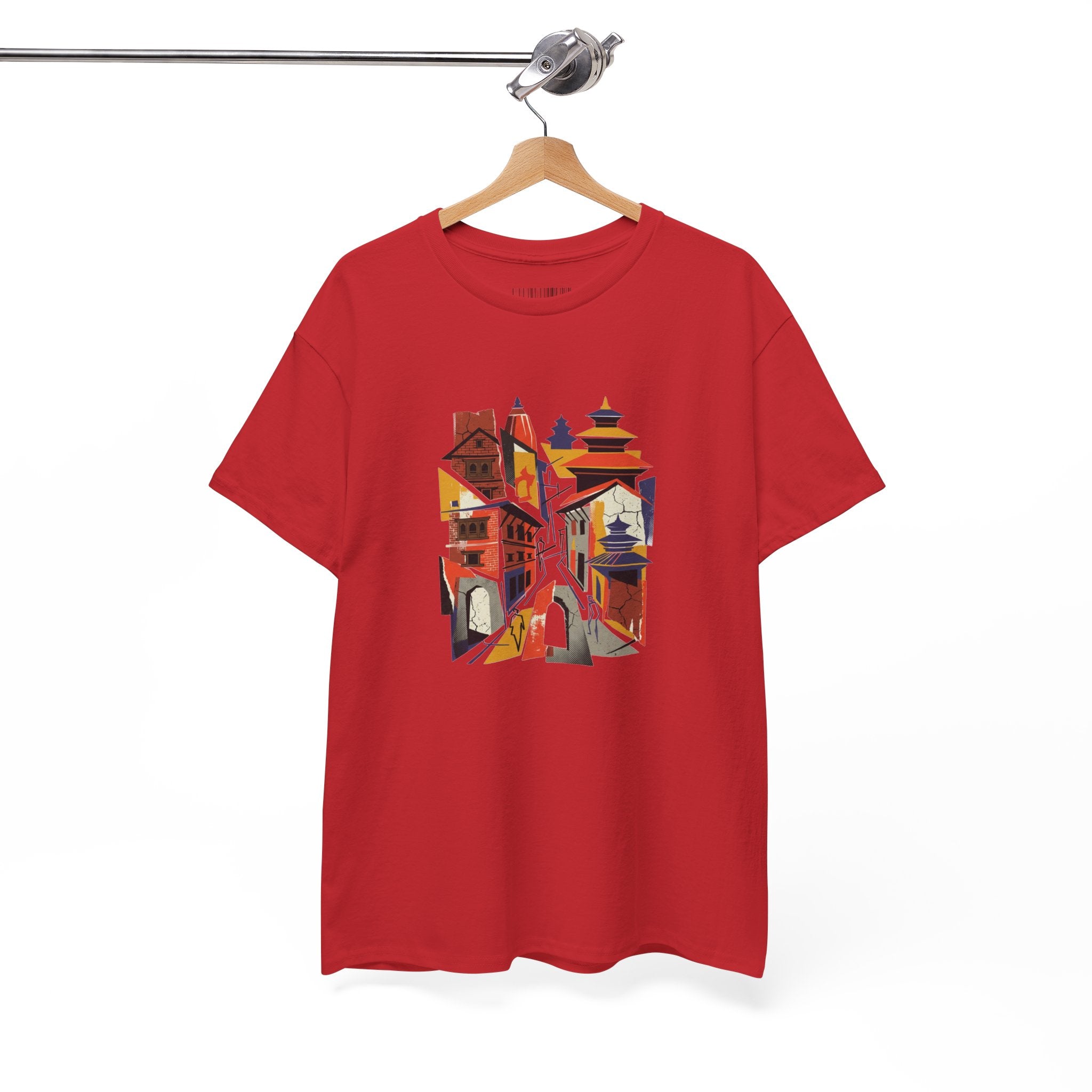 Cityscape Abstract Tee — Colorful Urban Architecture Graphic T‑Shirt