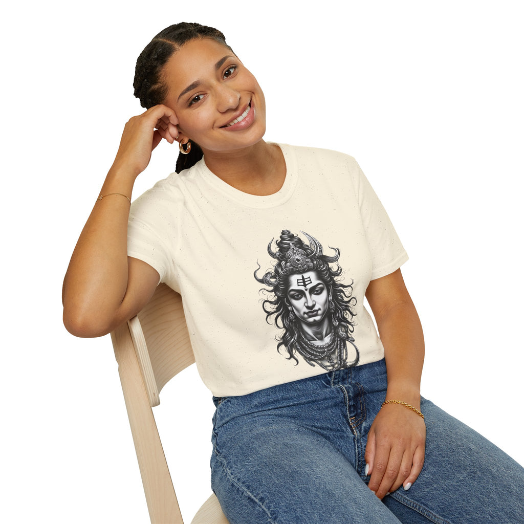 Shiva Portrait T-Shirt – Detailed Hindu Deity Graphic Tee