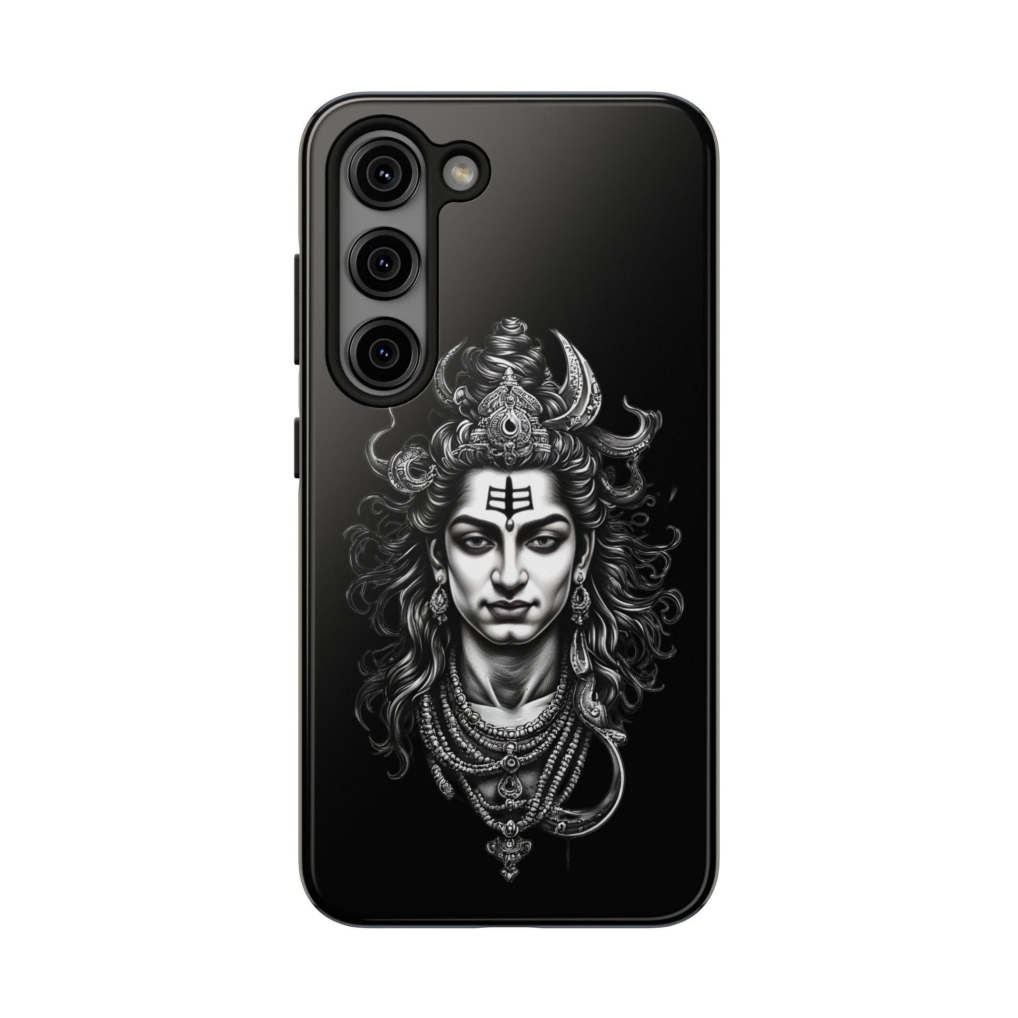 Phone Case — Intricate Lord Shiva Illustration on Black Tough Case