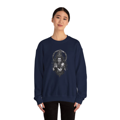 Shiva Meditation Crewneck Sweatshirt — Detailed Shiva Portrait Spiritual Yoga Pullover