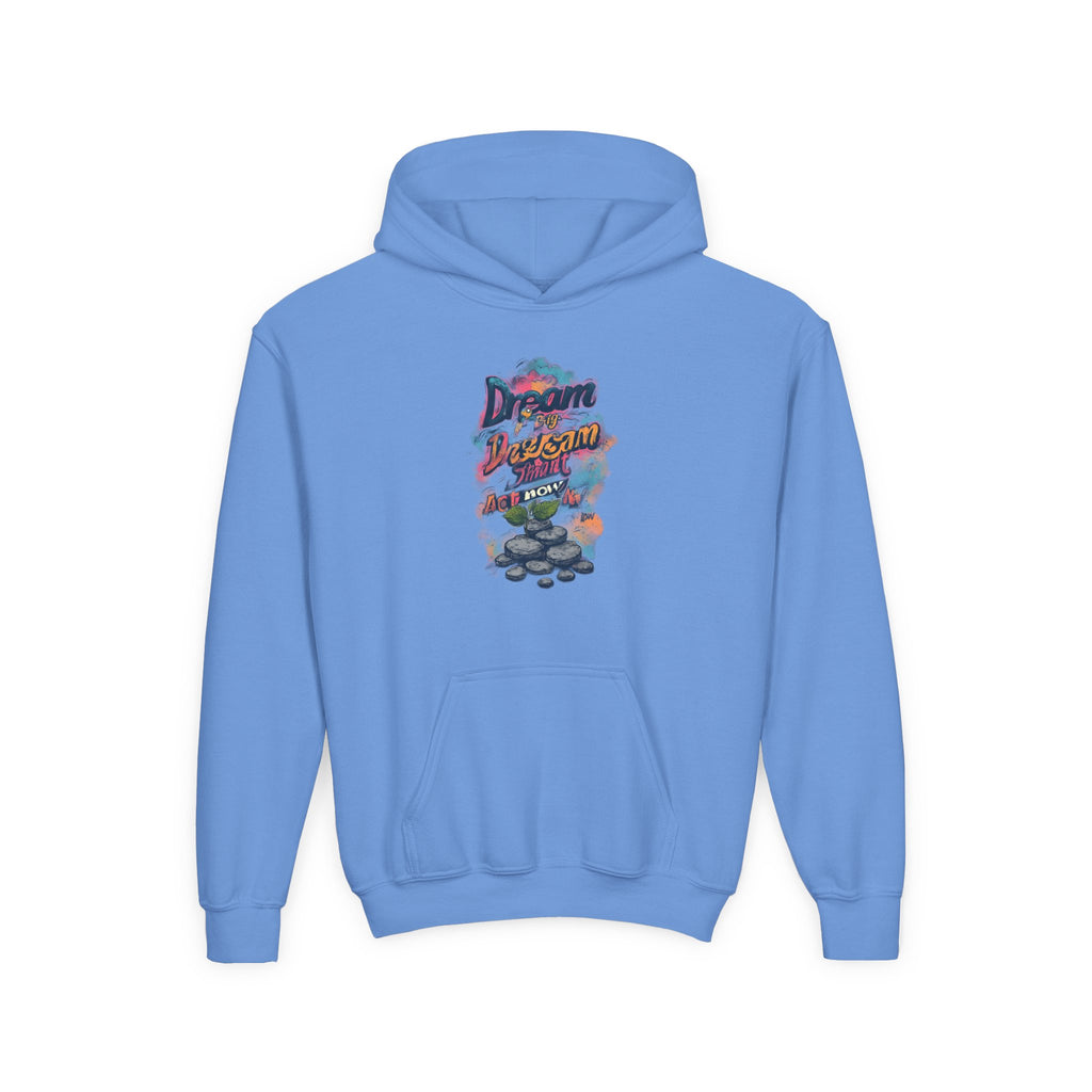 Dream Chasin' Youth Hoodie — Colorful Motivational Graphic Hoodie