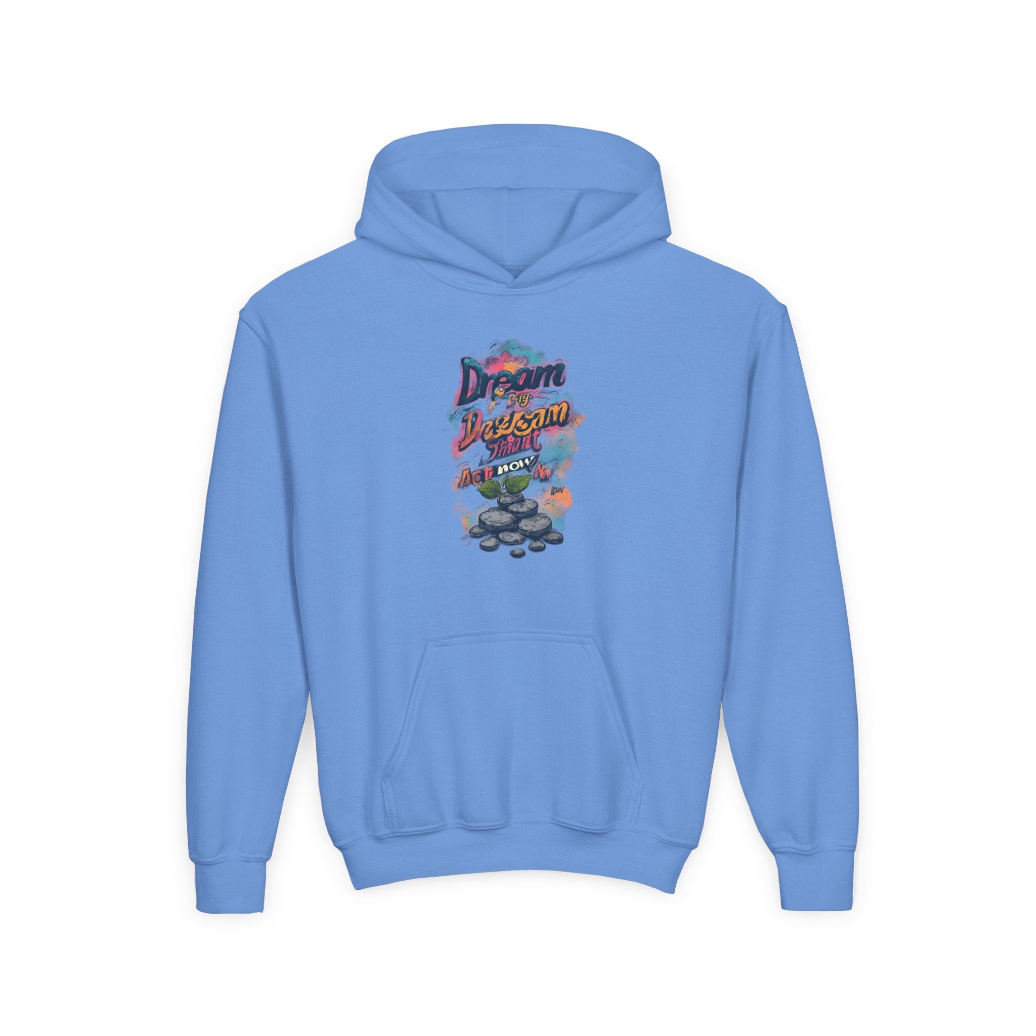 Dream Chasin' Youth Hoodie — Colorful Motivational Graphic Hoodie