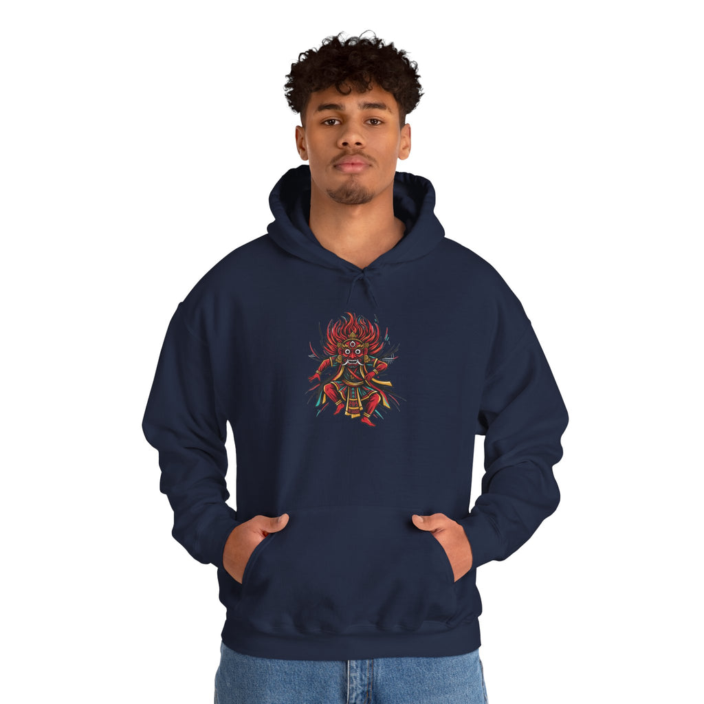 Demonic Oni Mask Hoodie — Japanese Demon Illustration Sweatshirt