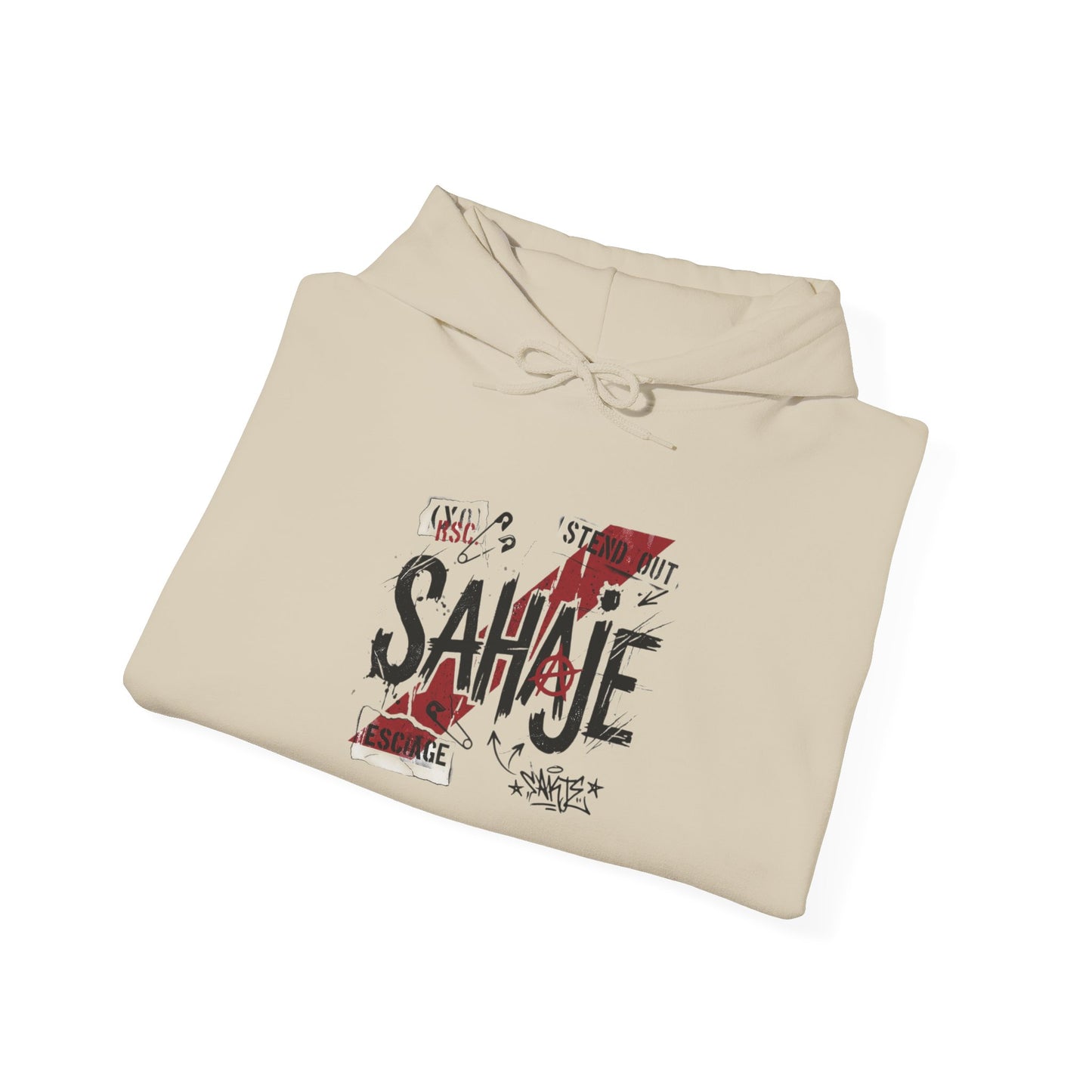 Sahaje Graphic Hoodie – Distressed Vintage Script Pullover