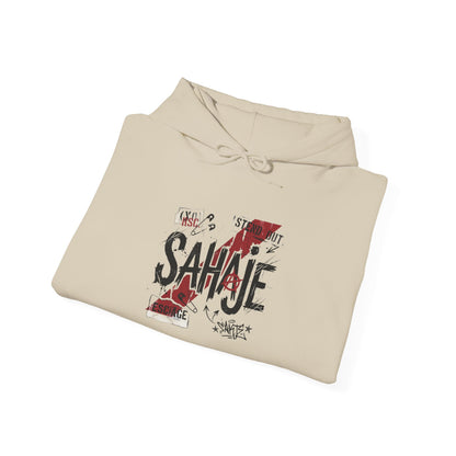 Sahaje Graphic Hoodie – Distressed Vintage Script Pullover