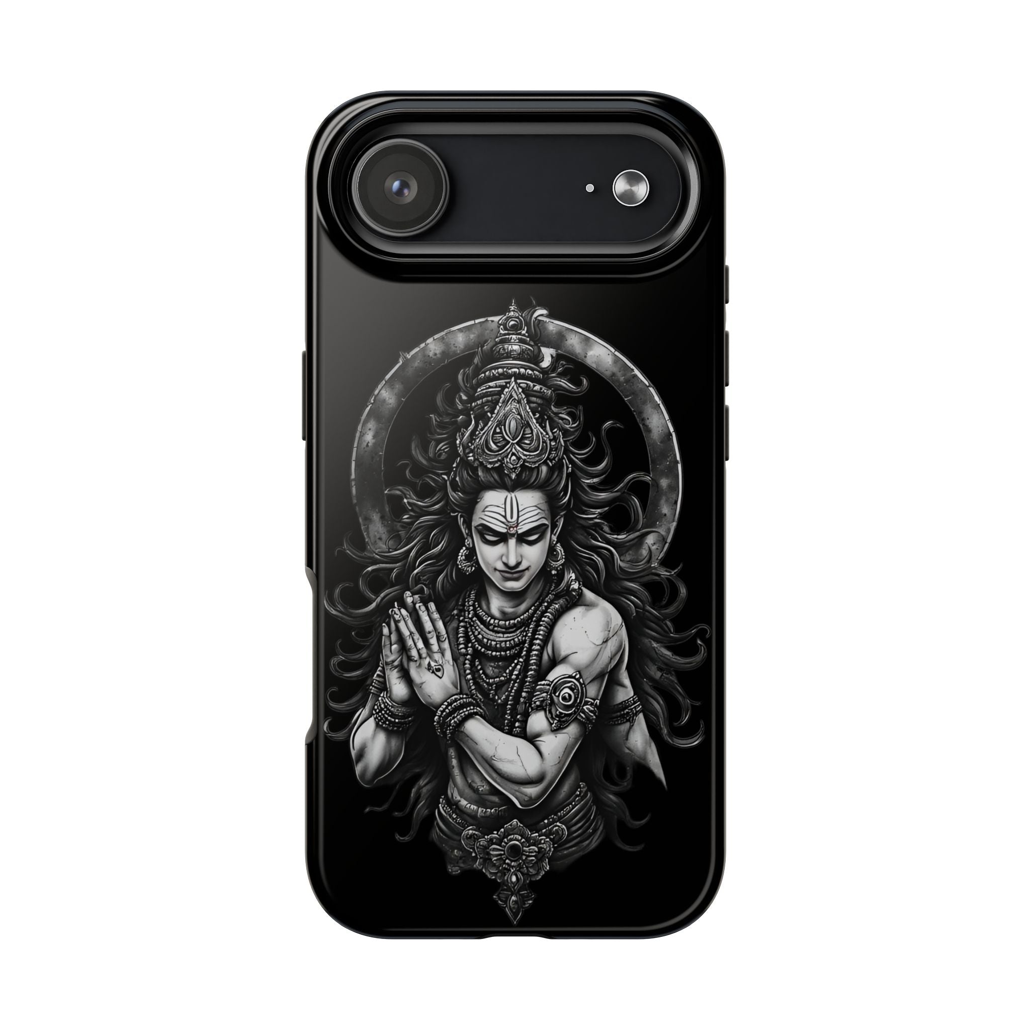 Shiva Tough Phone Case — Black Protective Hindu Deity Design