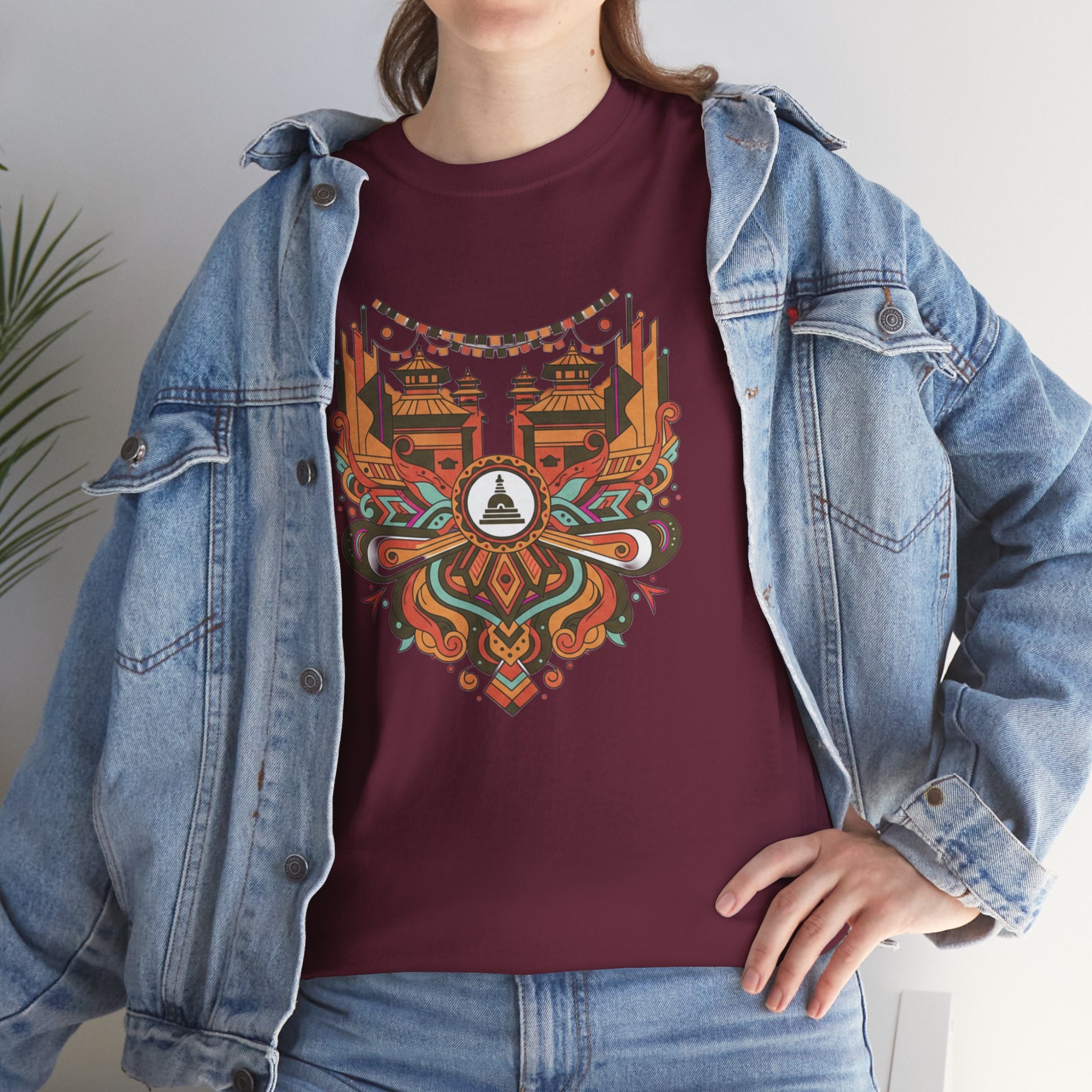 Mandala Cityscape Tee — Boho Urban Art Graphic T-Shirt