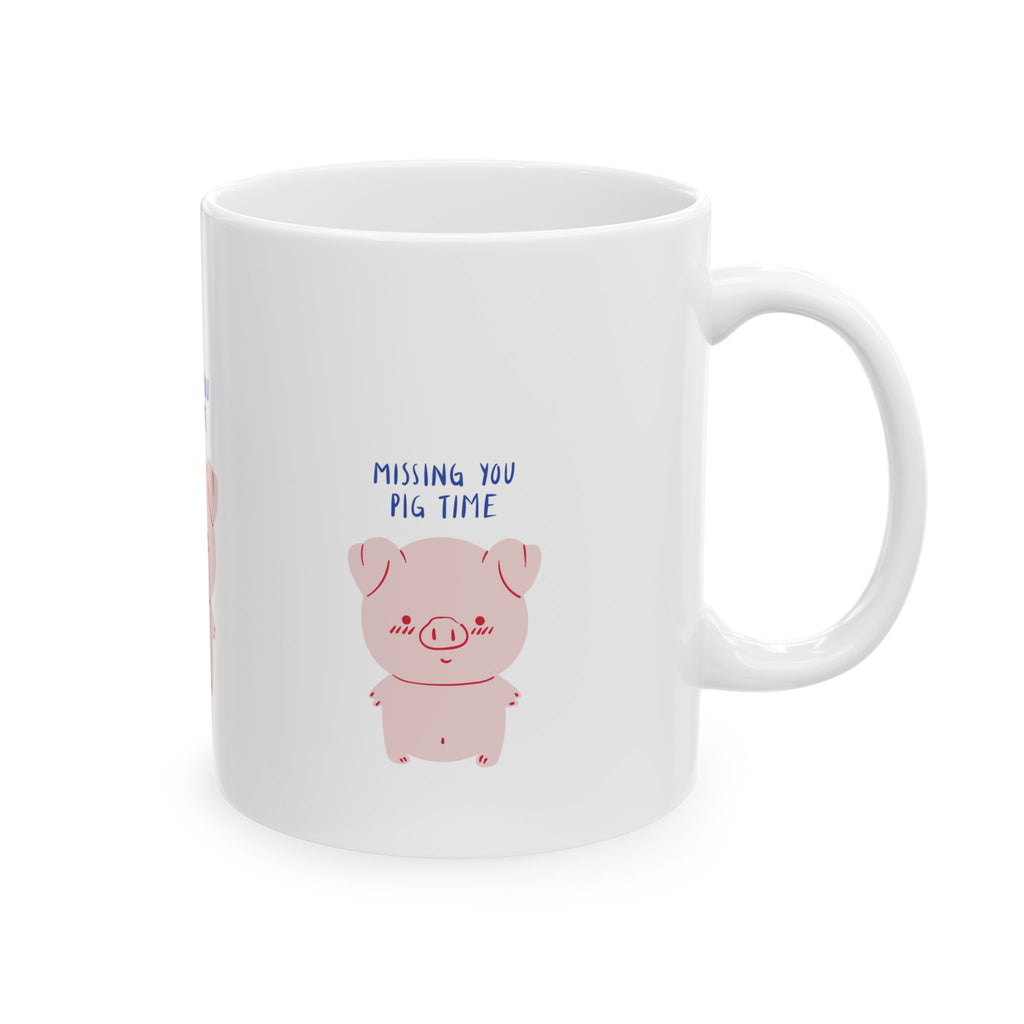 Missing You Pig Time Mug | Cute Pig Coffee Cup | Perfect Gift for Animal Lovers, Birthdays, or Just Because
