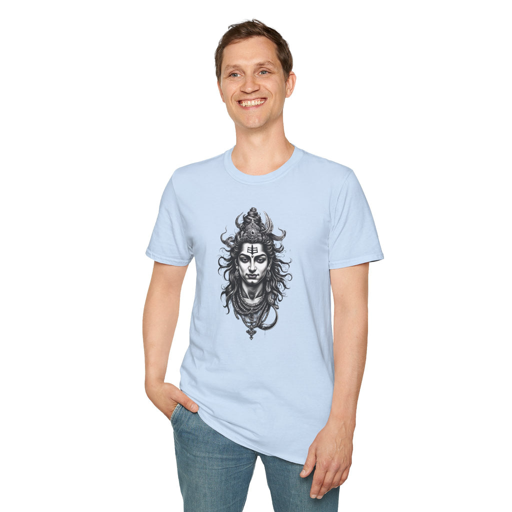 Shiva Portrait T‑Shirt — Hindu Deity Graphic Tee (Meditation, Yoga & Spiritual Wear)