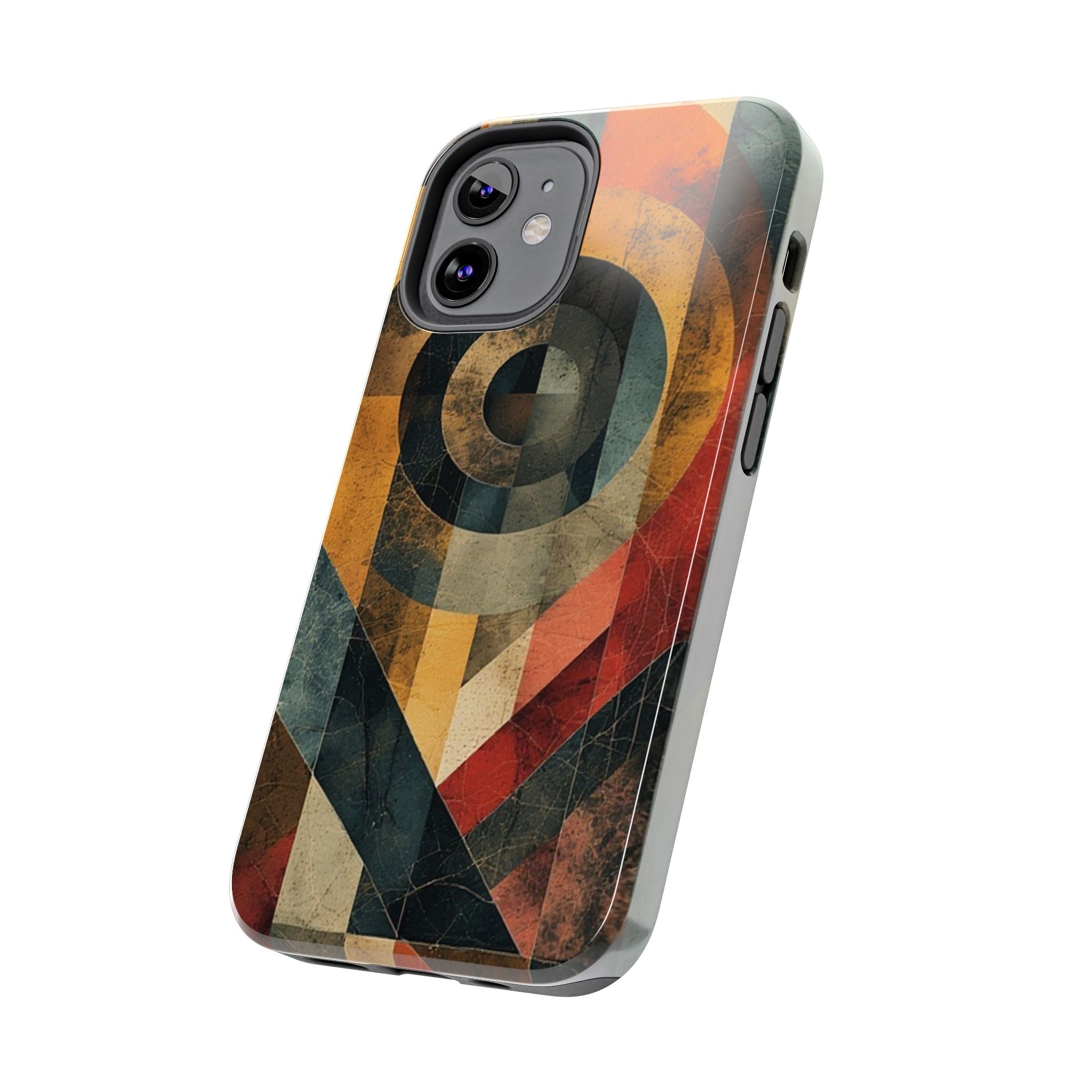 Retro Geometric Tough Phone Case — Vintage Target Circle Design