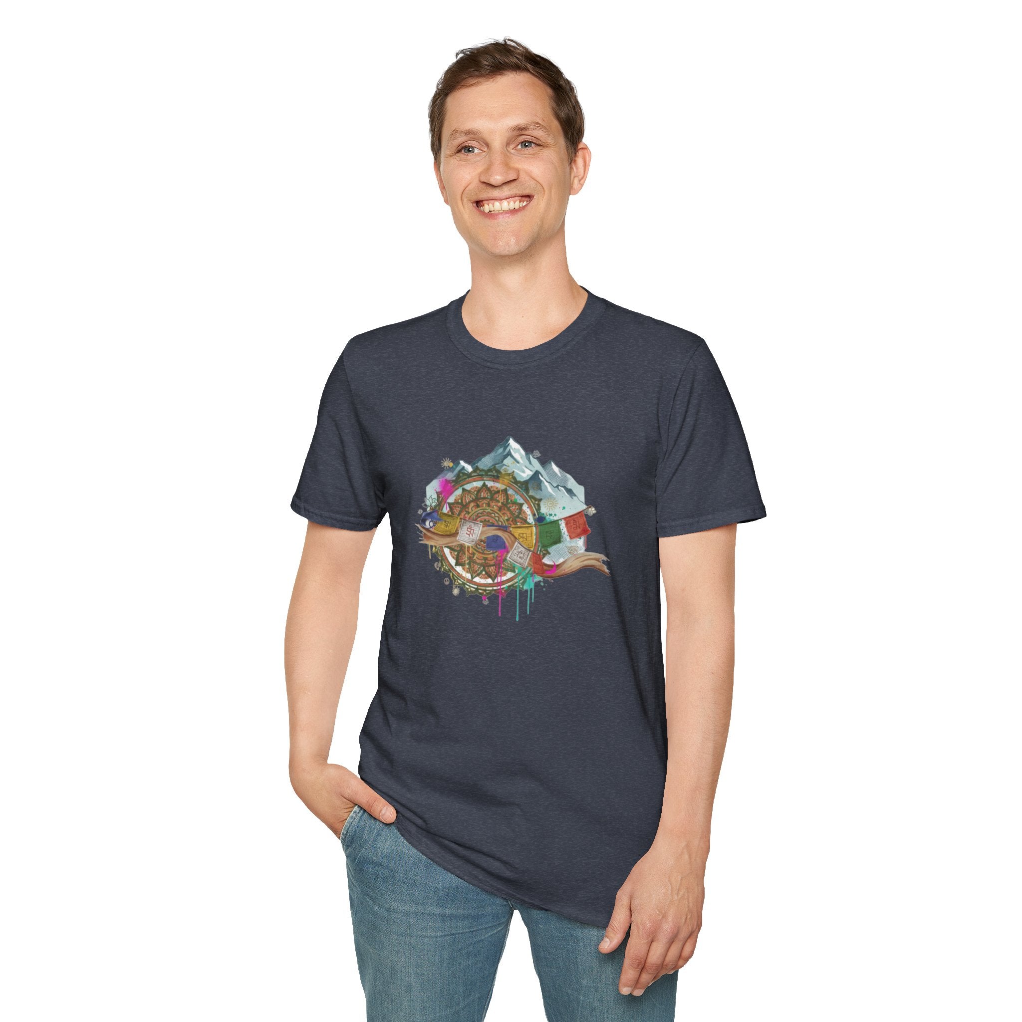 Adventure Turtle Graphic T-Shirt — Mountain Shell Nature Art Tee