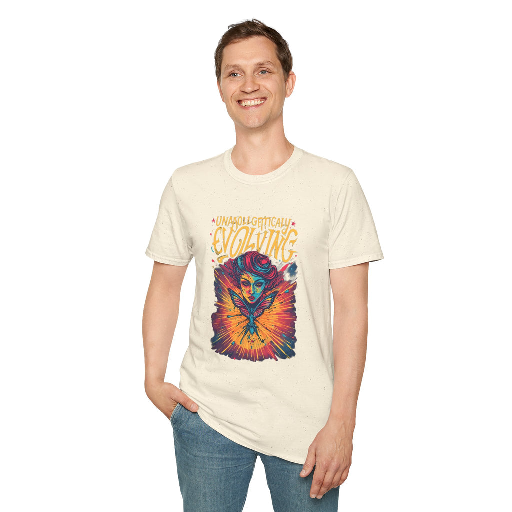 Evolving Butterfly Graphic T-Shirt — "Unapologetically Evolving" Vibrant Psychedelic Tee