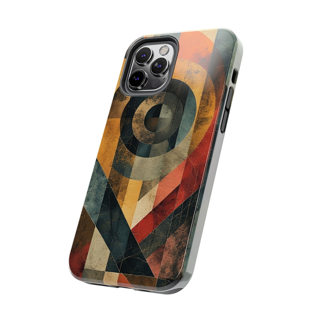 Retro Geometric Tough Phone Case — Vintage Target Circle Design
