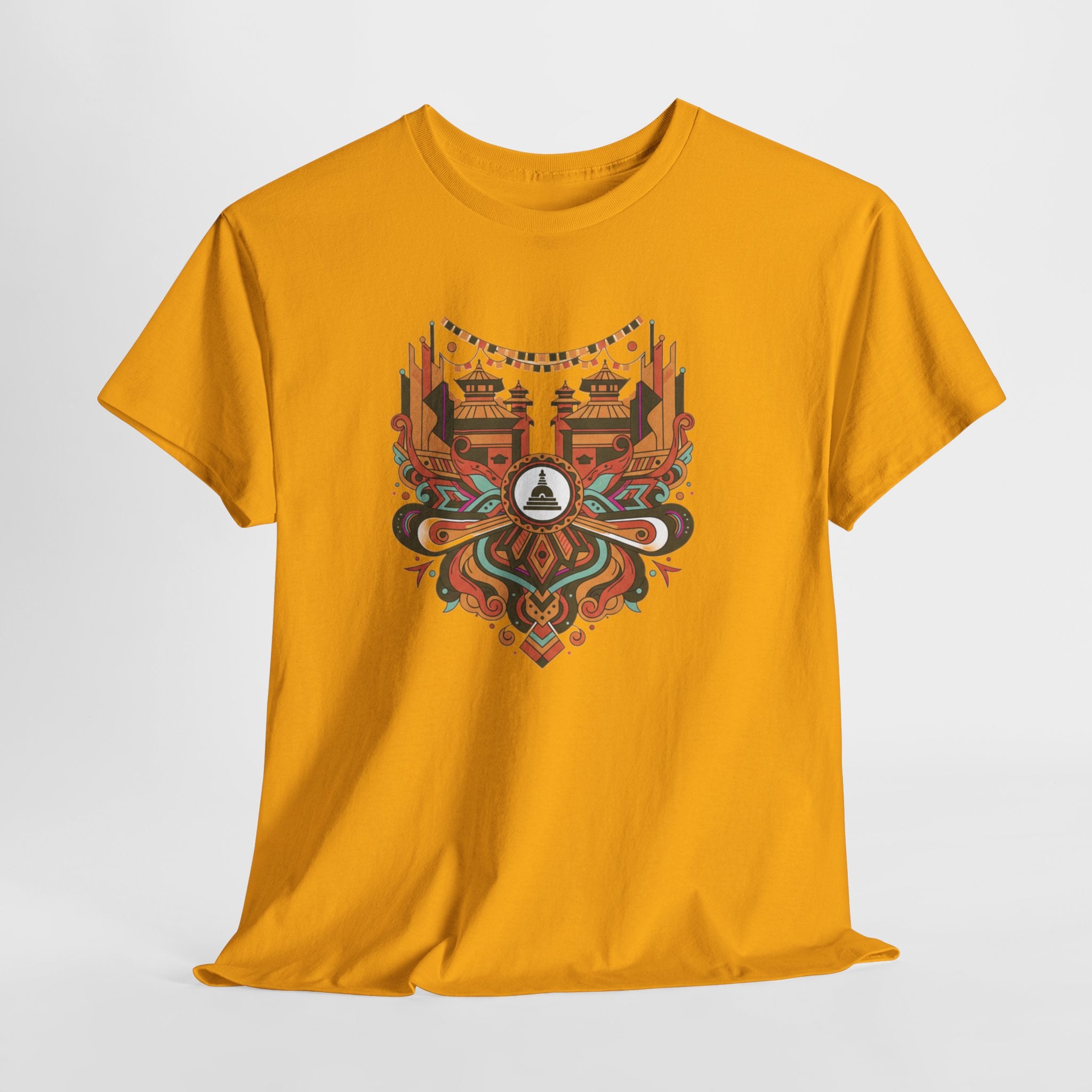 Mandala Cityscape Tee — Boho Urban Art Graphic T-Shirt