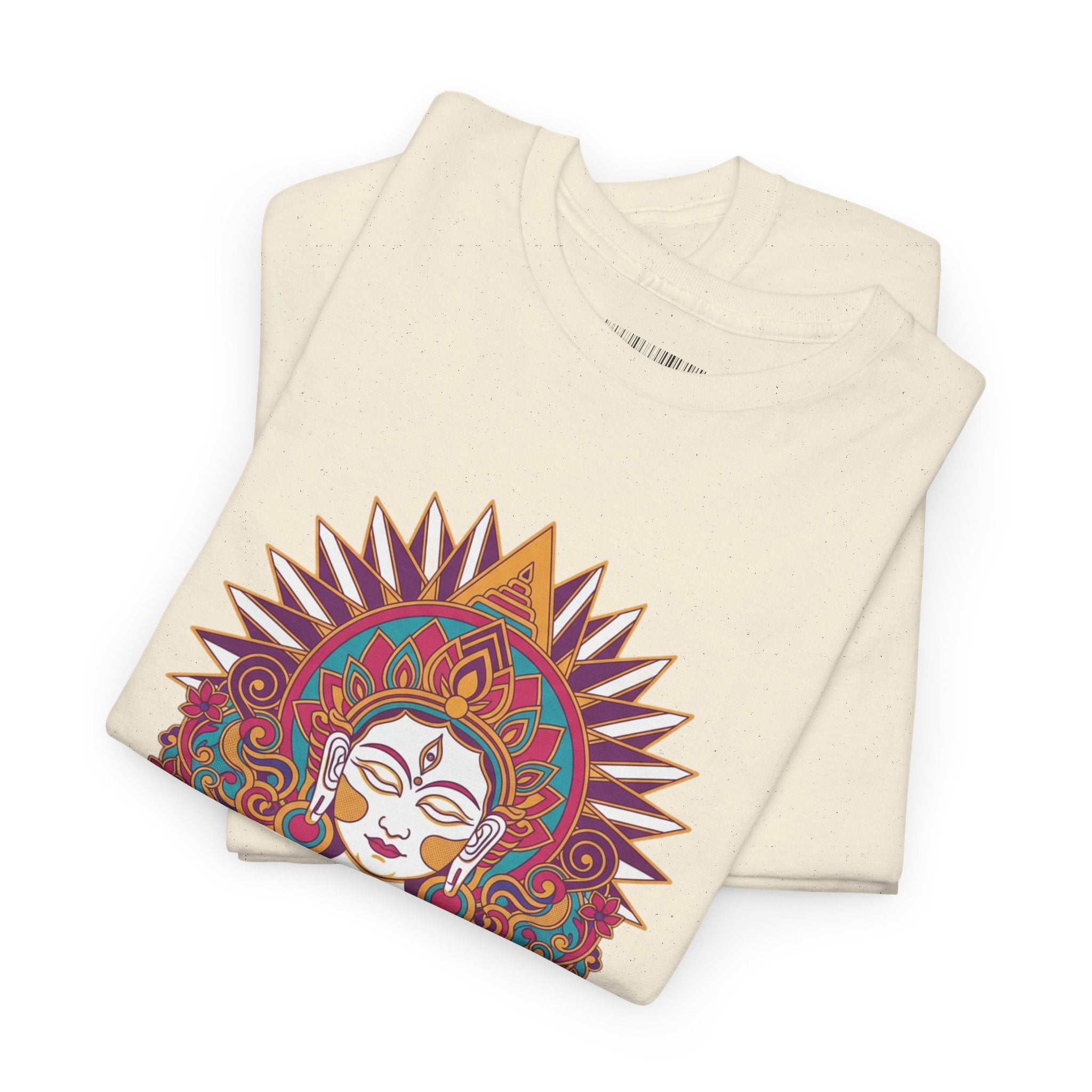 Spiritual Goddess Sun Mandala Tee — Colorful Boho Yoga T‑Shirt