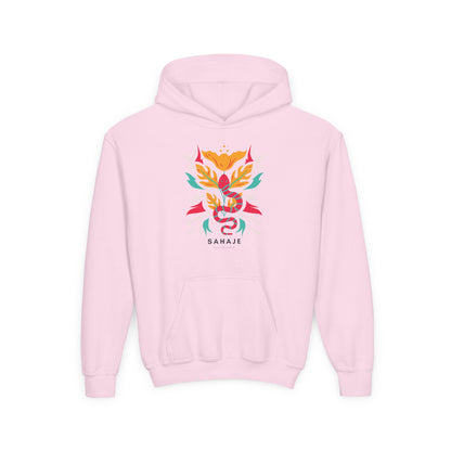 Youth Hoodie — Colorful Sahaja Floral Serpent Design