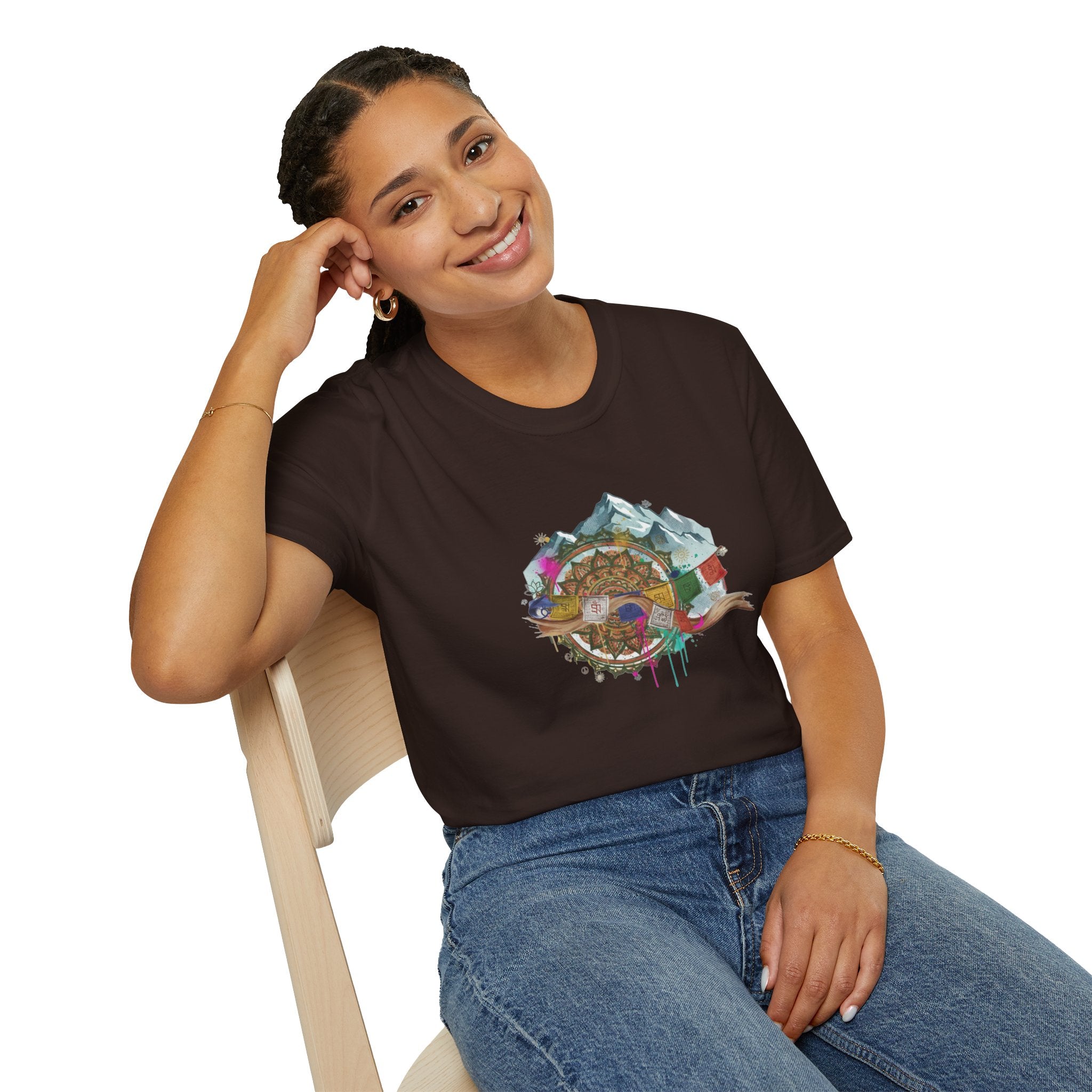 Adventure Turtle Graphic T-Shirt — Mountain Shell Nature Art Tee
