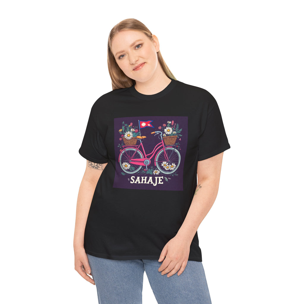Sahaje Floral Bicycle T‑Shirt