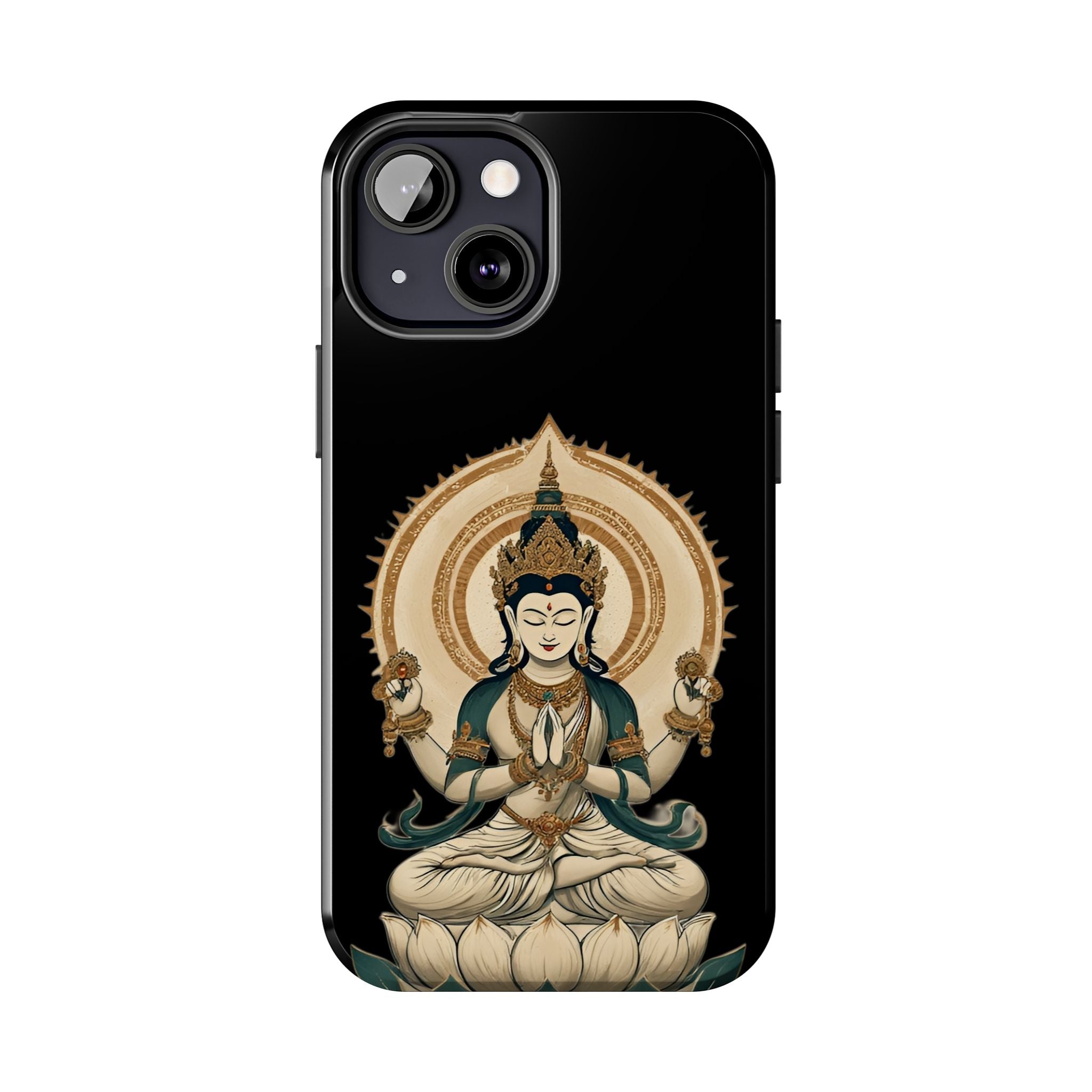 Bodhisattva Lotus Tough Phone Case — Protective Buddhist Meditation Phone Cover