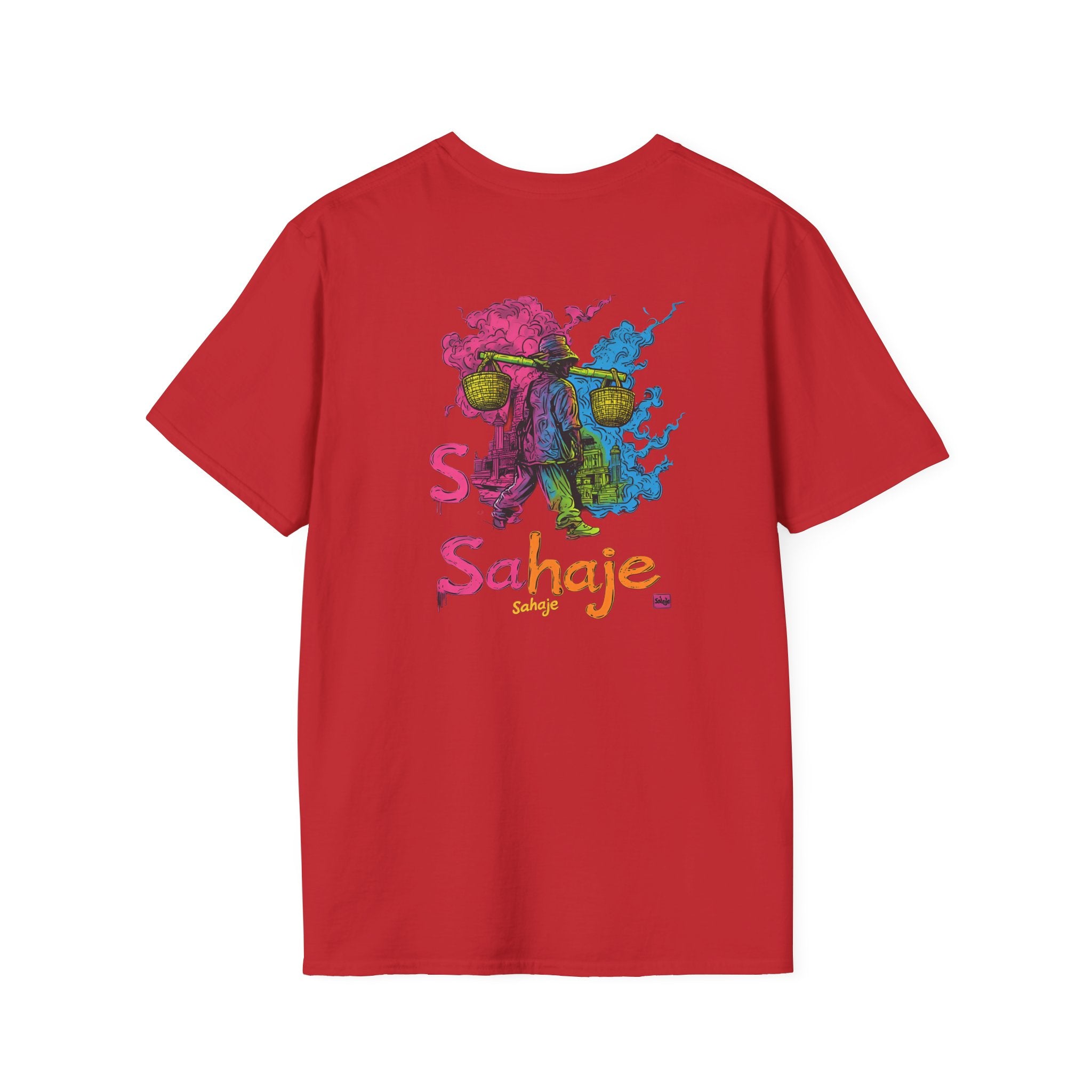 T-Shirt — Colorful Sahaje Skull Back Print